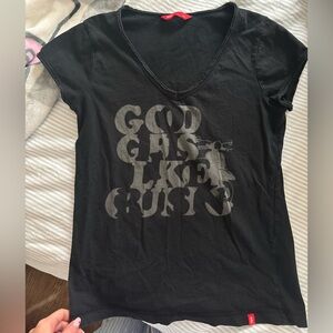 EDC by esprit graphic vintage black top